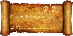 Plajer Dorottya névjegykártya